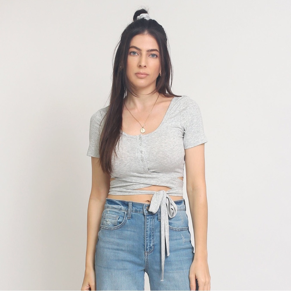 Olivaceous ballet tie cropped tee